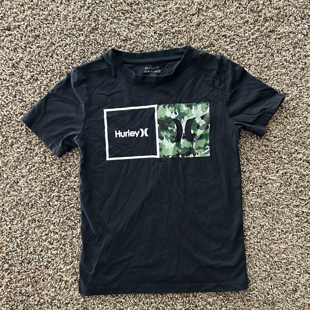 Hurley Black Tee with Camo Accents